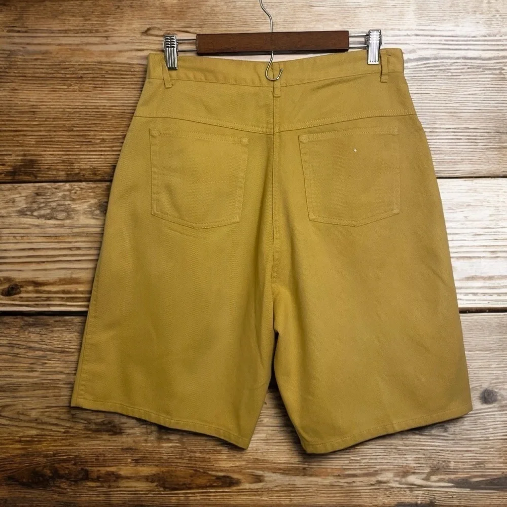 Vintage 90s Yellow High-Waisted Jorts | Baggy Skater Shorts Grunge Y2K